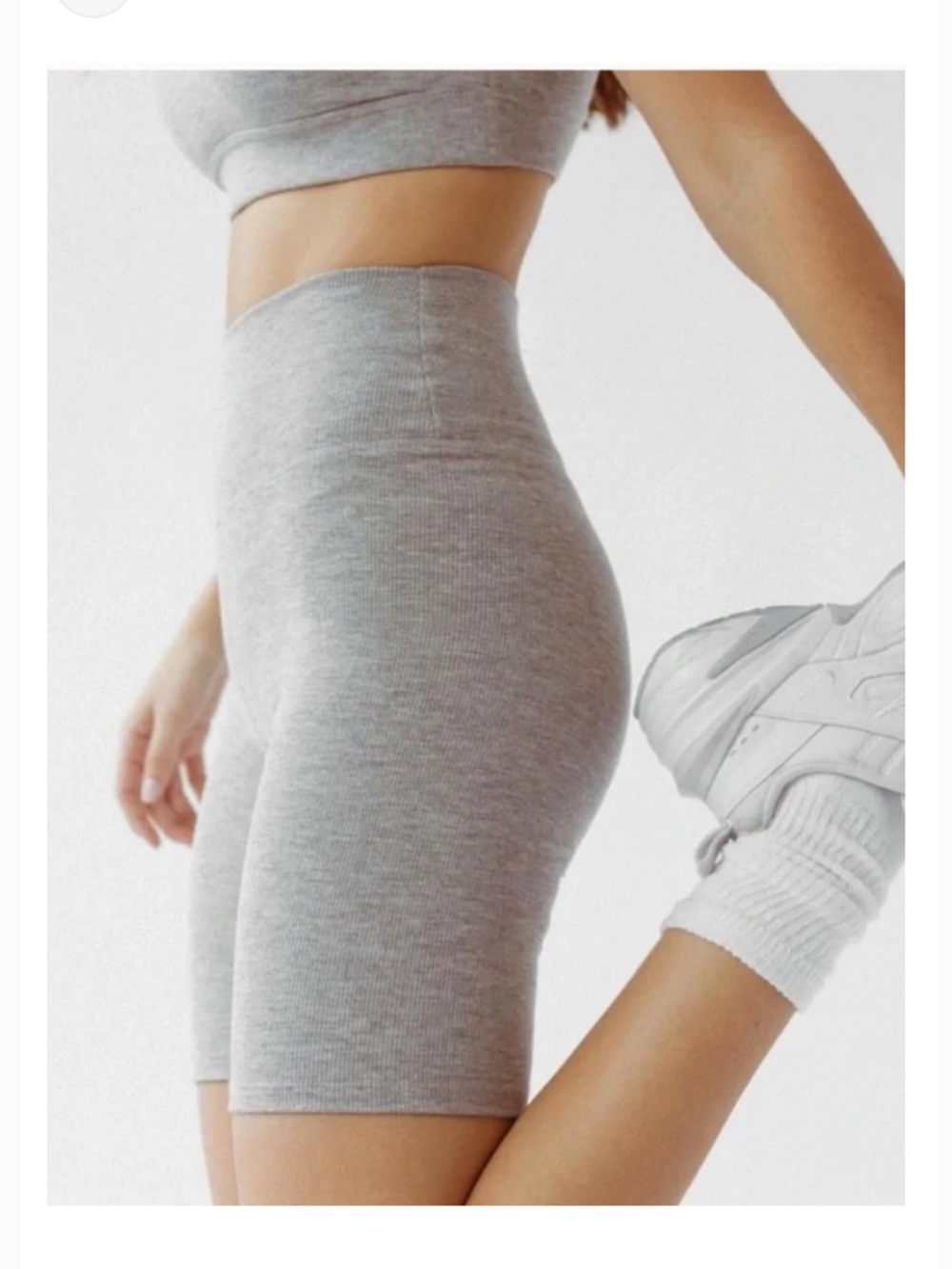 Joah Brown Grey Rib Flexrib Biker Short